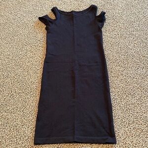 Malibu Sugar Black Bodycon Cold Shoulder Dress Size Tween 7-14 Like New